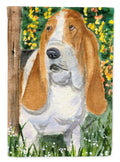 Basset Hound House Flag 28x40 Porch Sleeve Pole Decorative Outside Yard Banner Artwork Wall Hanging, Polyester