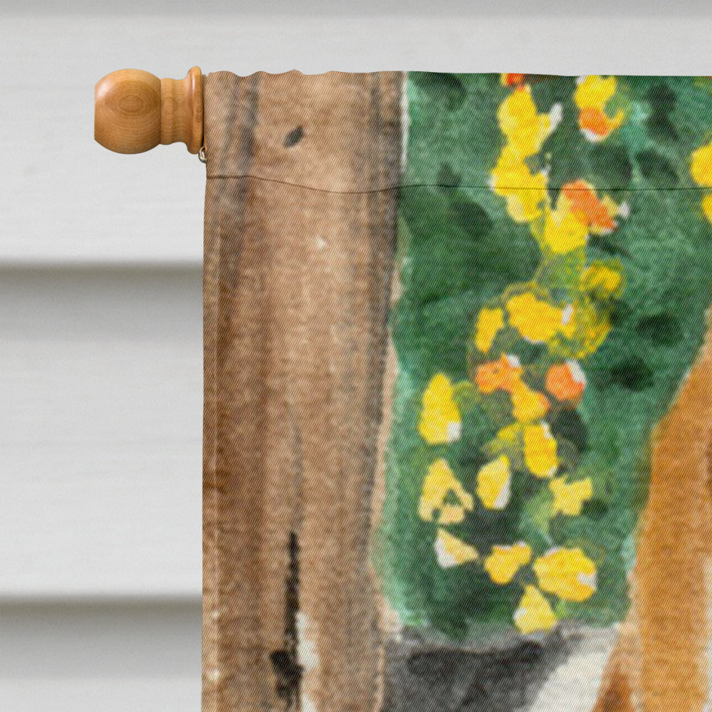 Basset Hound House Flag 28x40 Porch Sleeve Pole Decorative Outside Yard Banner Artwork Wall Hanging, Polyester