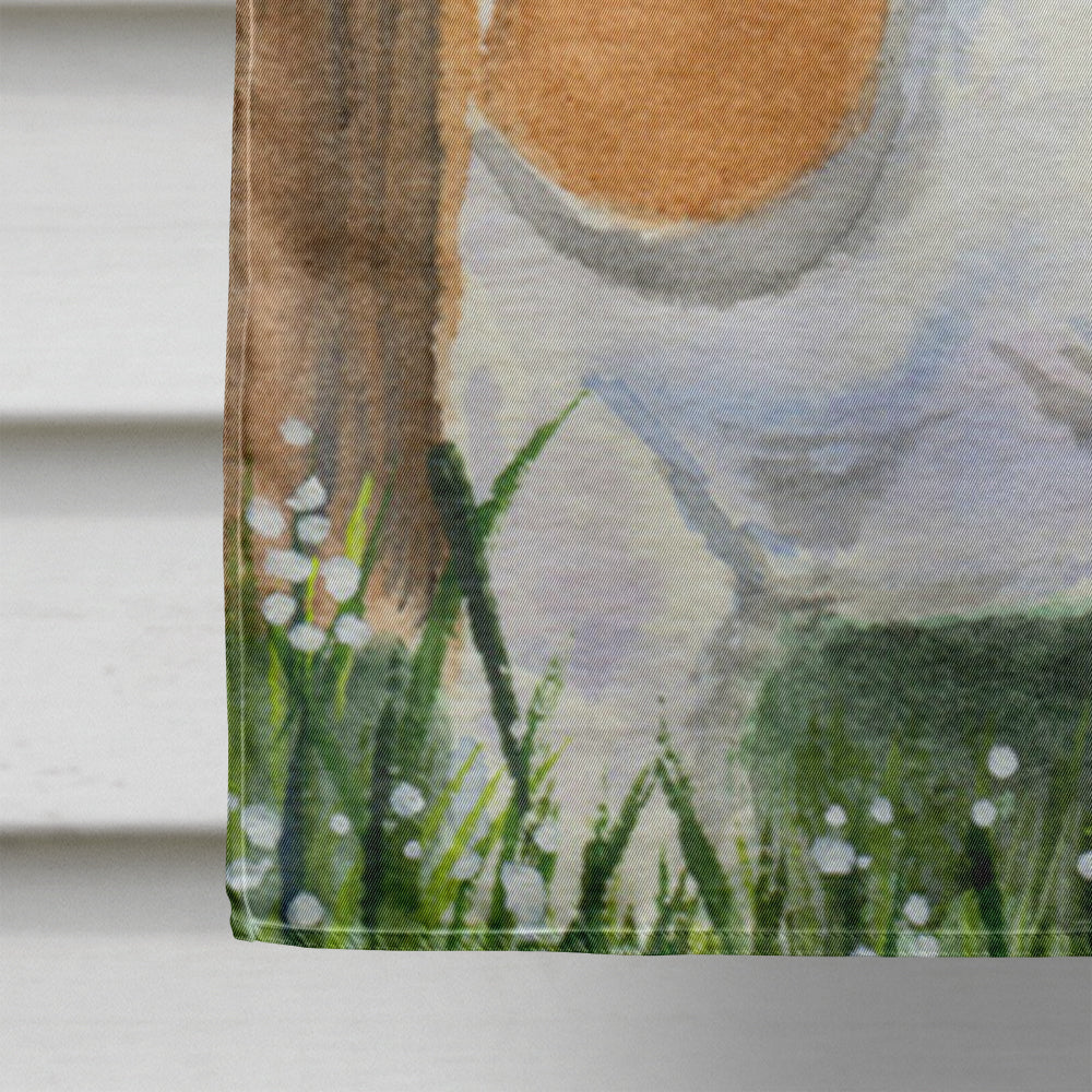 Basset Hound House Flag 28x40 Porch Sleeve Pole Decorative Outside Yard Banner Artwork Wall Hanging, Polyester