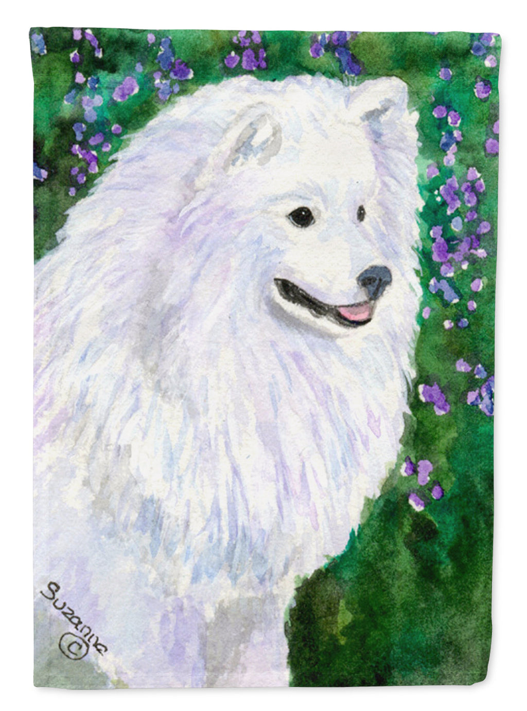 American Eskimo House Flag 28x40 Porch Sleeve Pole Decorative Outside Yard Banner Artwork Wall Hanging, Polyester