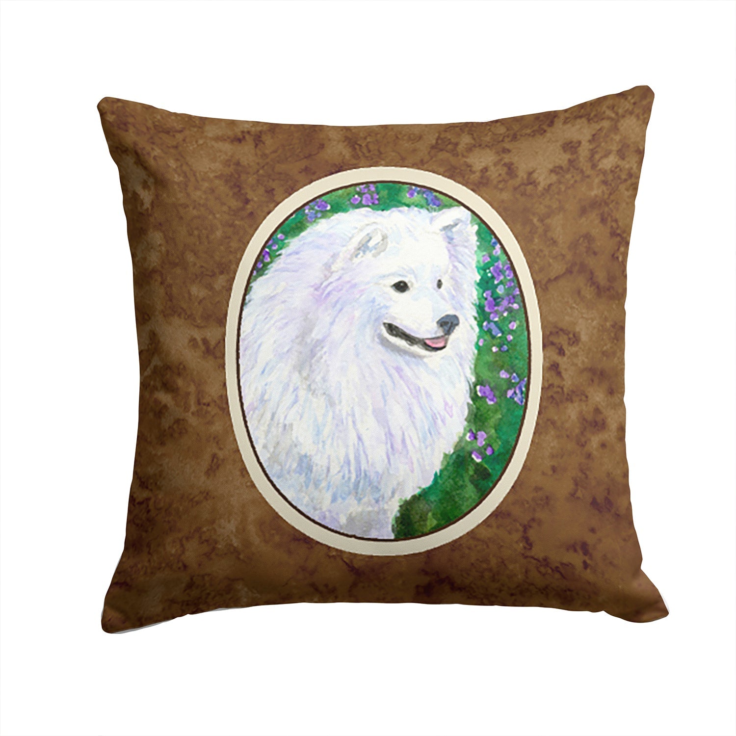 American Eskimo Decorative Throw Pillow 14x14 Indoor Outdoor Accent Cushion, Fabric Cover with Insert for Sofa, Bed, Porch & Living Room