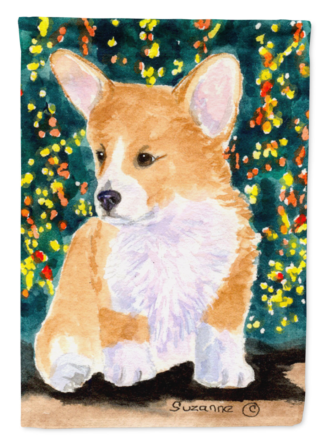 Corgi House Flag 28x40 Porch Sleeve Pole Decorative Outside Yard Banner Artwork Wall Hanging, Polyester