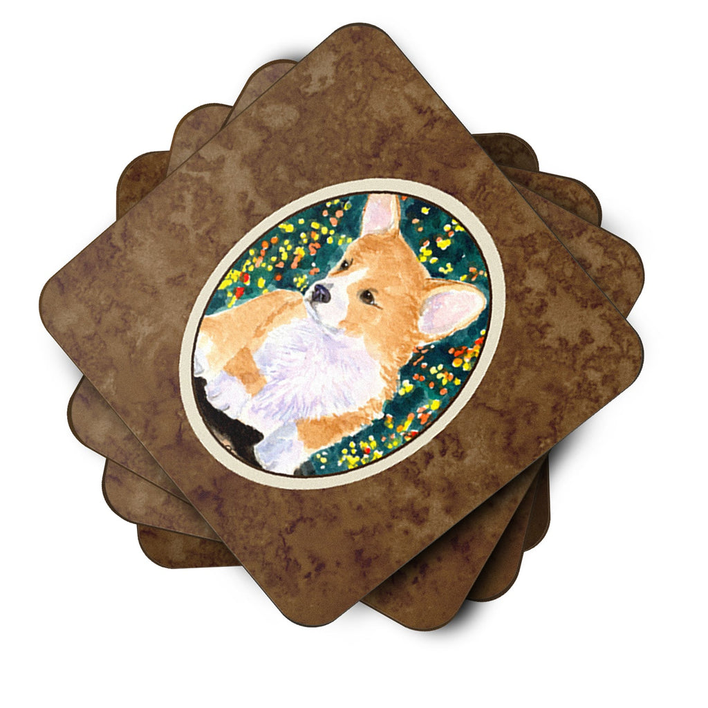 Corgi Foam Coasters Set of 4 Cup Coasters for Indoor Outdoor, Tabletop Protection, Anti Slip, Mouse pad Material
