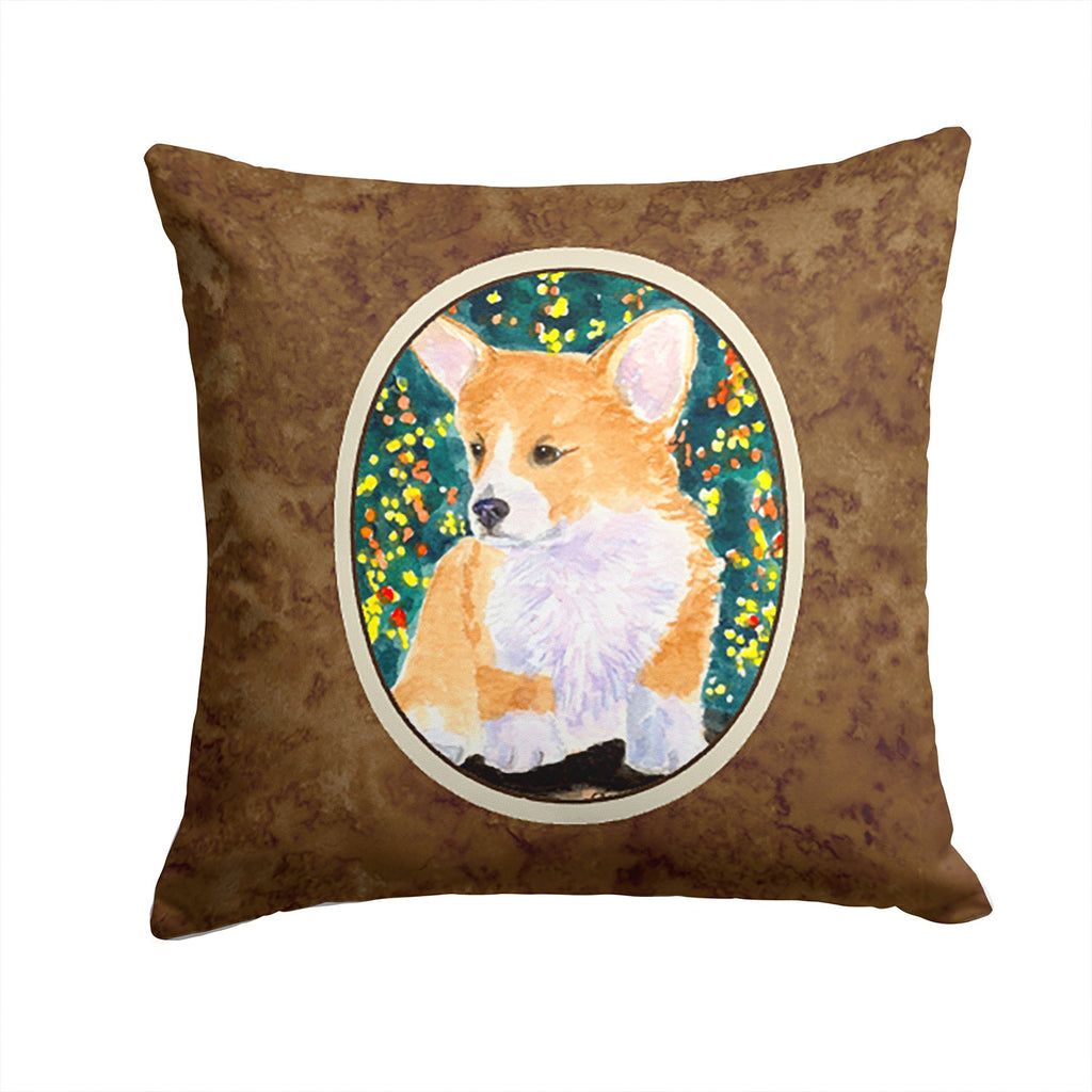 Corgi Decorative Throw Pillow 14x14 Indoor Outdoor Accent Cushion, Fabric Cover with Insert for Sofa, Bed, Porch & Living Room
