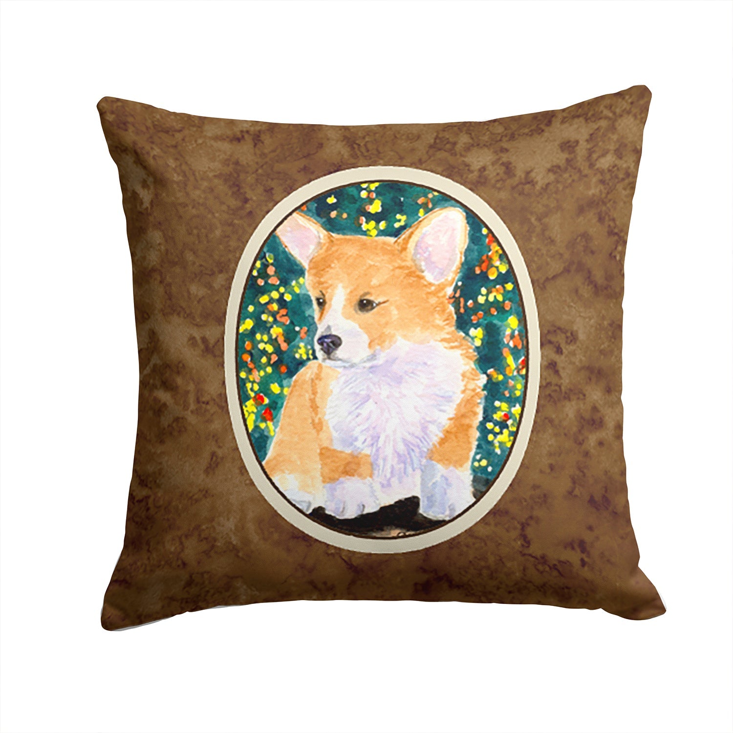 Corgi Decorative Throw Pillow 14x14 Indoor Outdoor Accent Cushion, Fabric Cover with Insert for Sofa, Bed, Porch & Living Room
