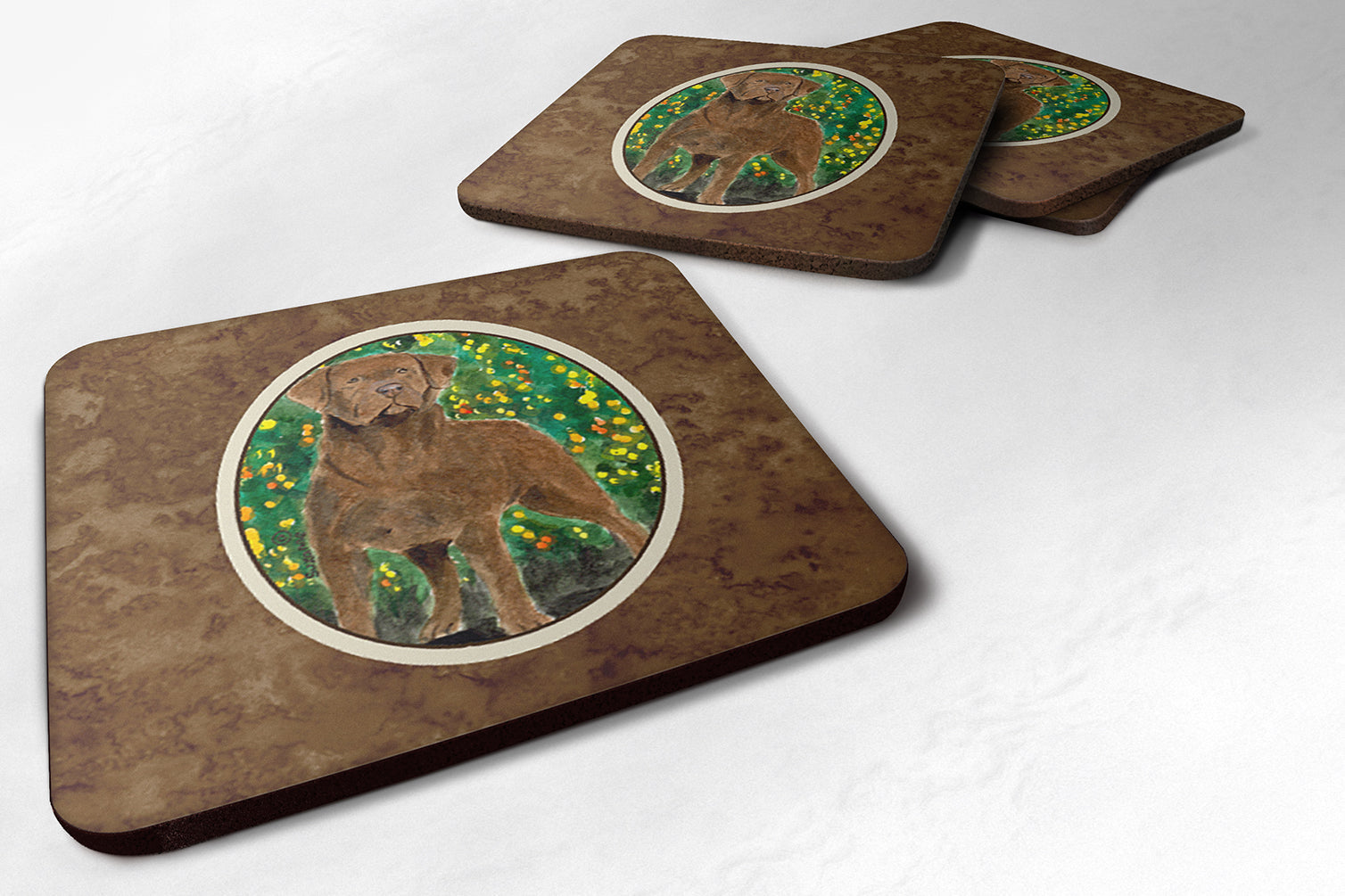 Chesapeake Bay Retriever Foam Coasters Set of 4 Cup Coasters for Indoor Outdoor, Tabletop Protection, Anti Slip, Mouse pad Material