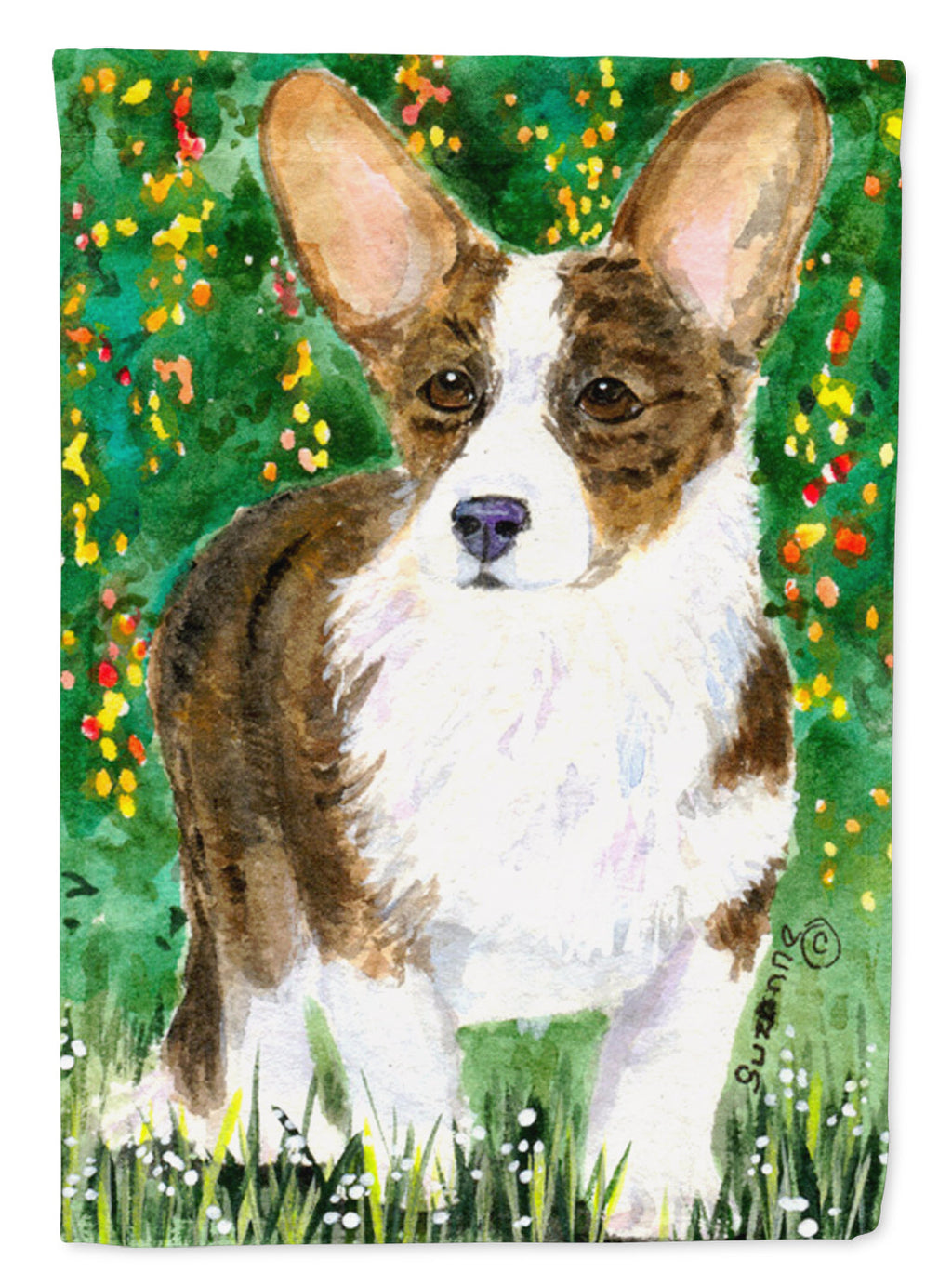 Corgi House Flag 28x40 Porch Sleeve Pole Decorative Outside Yard Banner Artwork Wall Hanging, Polyester