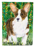 Corgi House Flag 28x40 Porch Sleeve Pole Decorative Outside Yard Banner Artwork Wall Hanging, Polyester