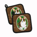 Corgi Pot Holder Set of 2 Heat Resistant Quilted Hot Pads 7.5 x 7.5 Inch, Insulated Kitchen Trivets for Cooking & Baking