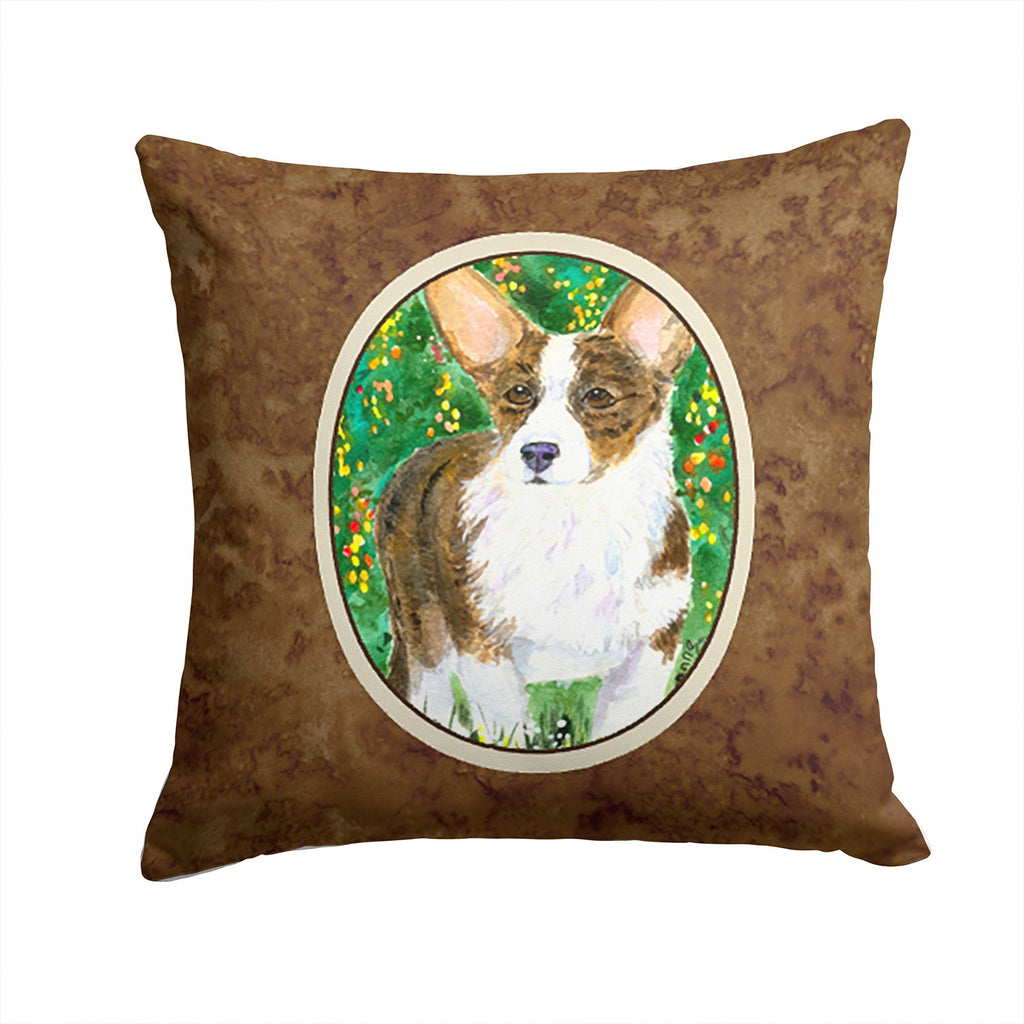 Corgi Decorative Throw Pillow 14x14 Indoor Outdoor Accent Cushion, Fabric Cover with Insert for Sofa, Bed, Porch & Living Room