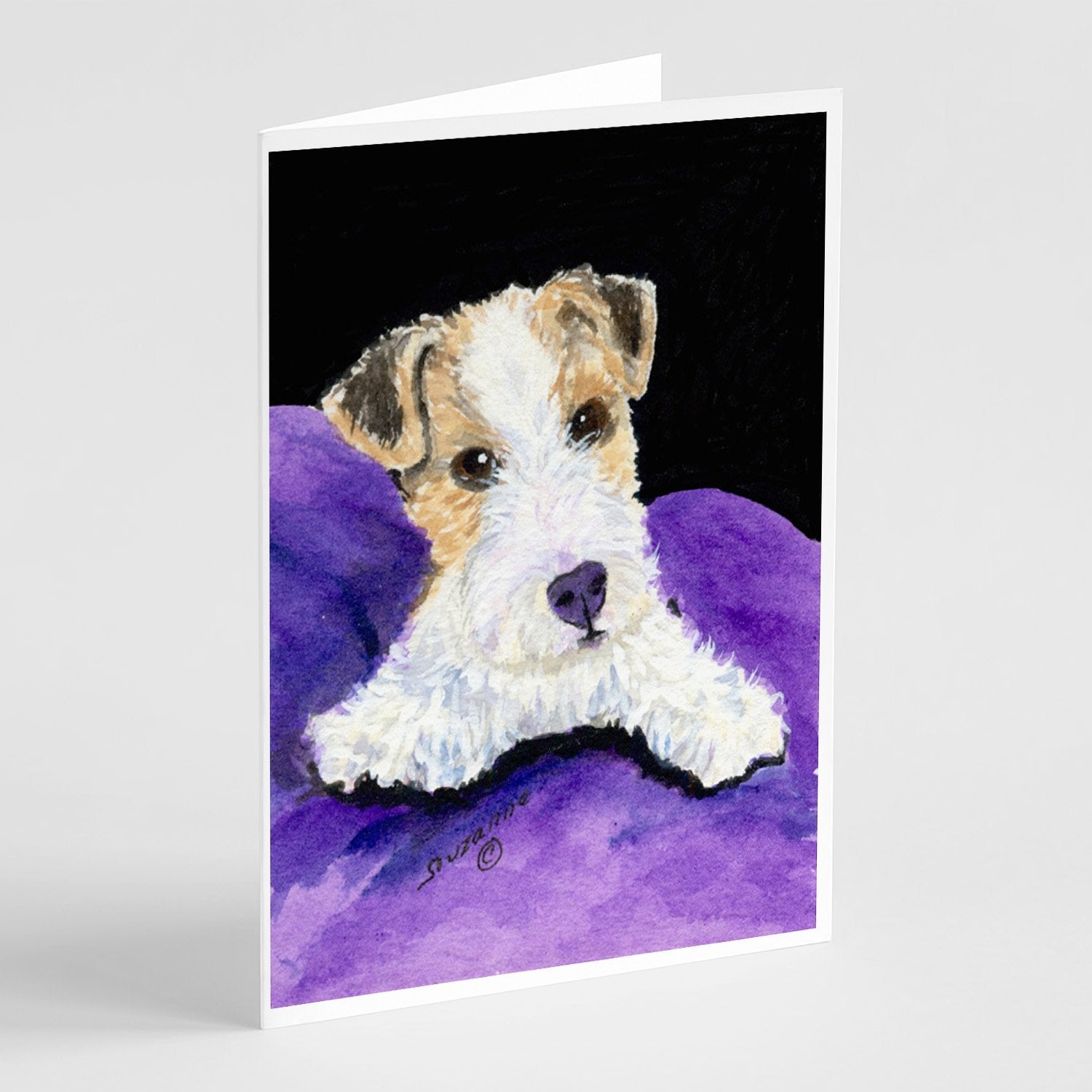 Fox Terrier Greeting Cards Pack of 8 Blank Cards with Envelopes Whimsical A7 Size 5x7