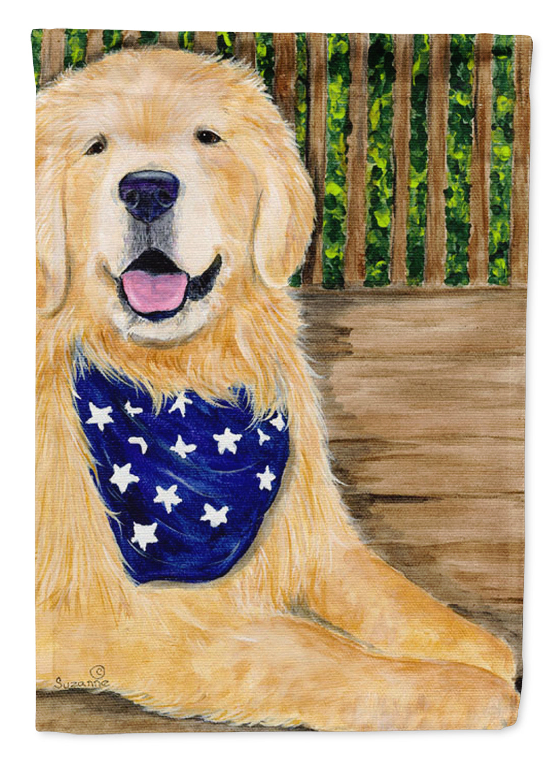 Golden Retriever House Flag 28x40 Porch Sleeve Pole Decorative Outside Yard Banner Artwork Wall Hanging, Polyester