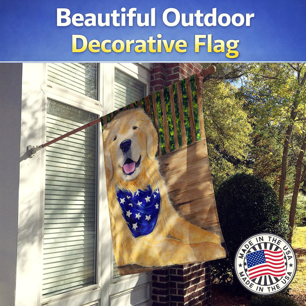 Golden Retriever House Flag 28x40 Porch Sleeve Pole Decorative Outside Yard Banner Artwork Wall Hanging, Polyester