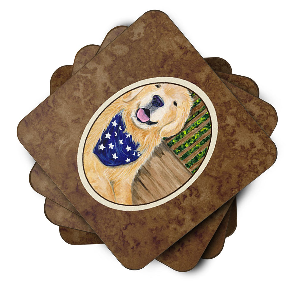 Golden Retriever Foam Coasters Set of 4 Cup Coasters for Indoor Outdoor, Tabletop Protection, Anti Slip, Mouse pad Material