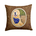 Golden Retriever Decorative Throw Pillow 14x14 Indoor Outdoor Accent Cushion, Fabric Cover with Insert for Sofa, Bed, Porch & Living Room