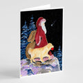 Santa Claus with  Golden Retriever Greeting Cards Pack of 8 Blank Cards with Envelopes Whimsical A7 Size 5x7