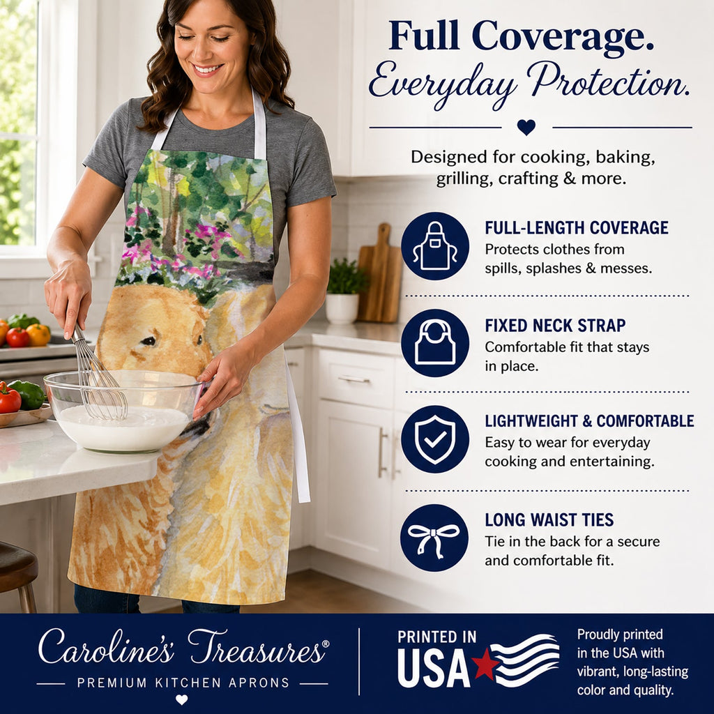 Golden Retriever Apron Cooking Kitchen Server Baking Crafts Gardening for Adult Women Men, Unisex, Large, Multicolor