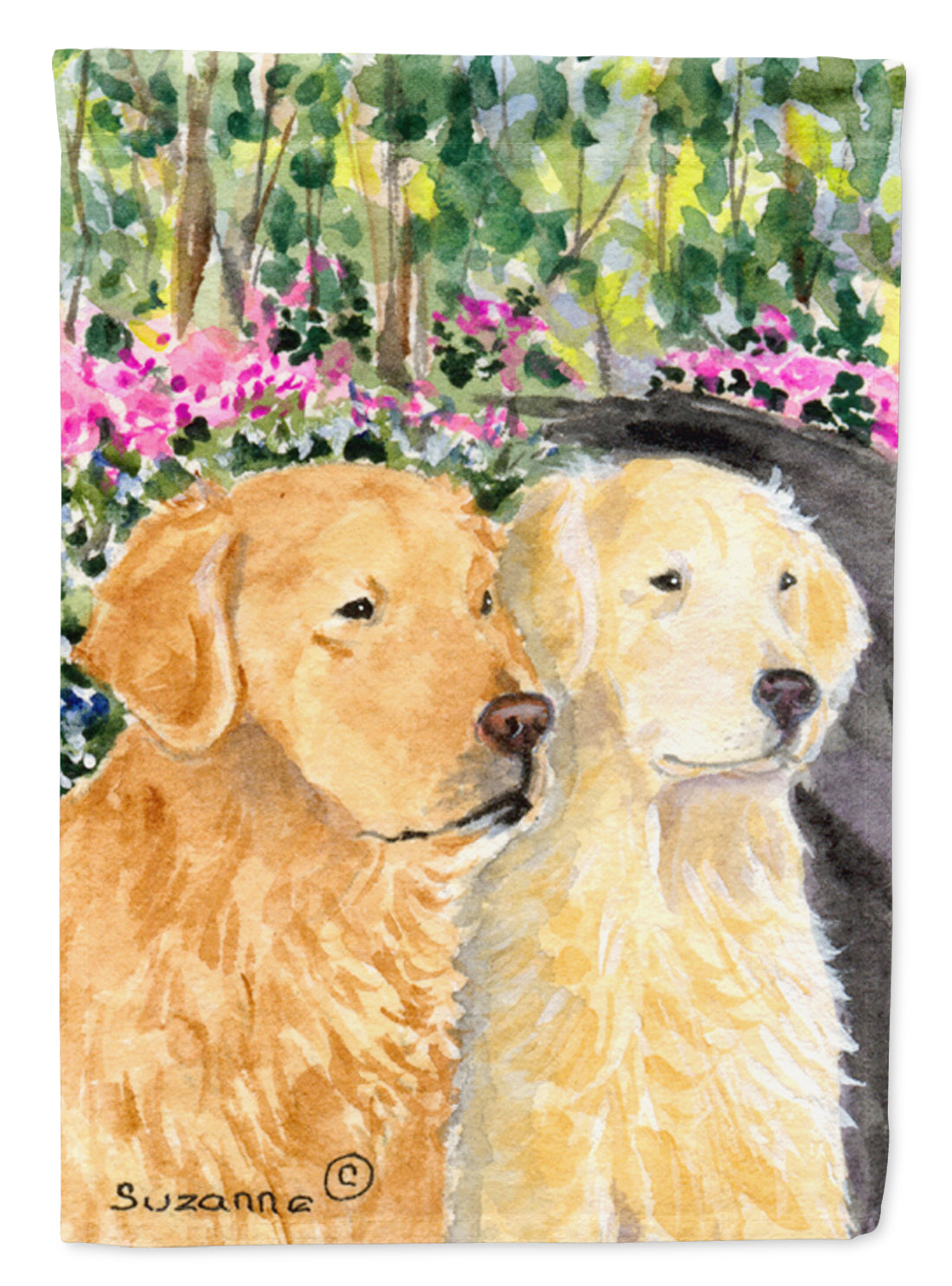 Golden Retriever House Flag 28x40 Porch Sleeve Pole Decorative Outside Yard Banner Artwork Wall Hanging, Polyester