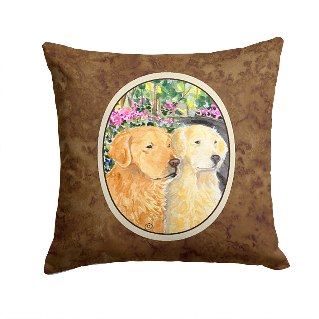 Golden Retriever Decorative Throw Pillow 14x14 Indoor Outdoor Accent Cushion, Fabric Cover with Insert for Sofa, Bed, Porch & Living Room