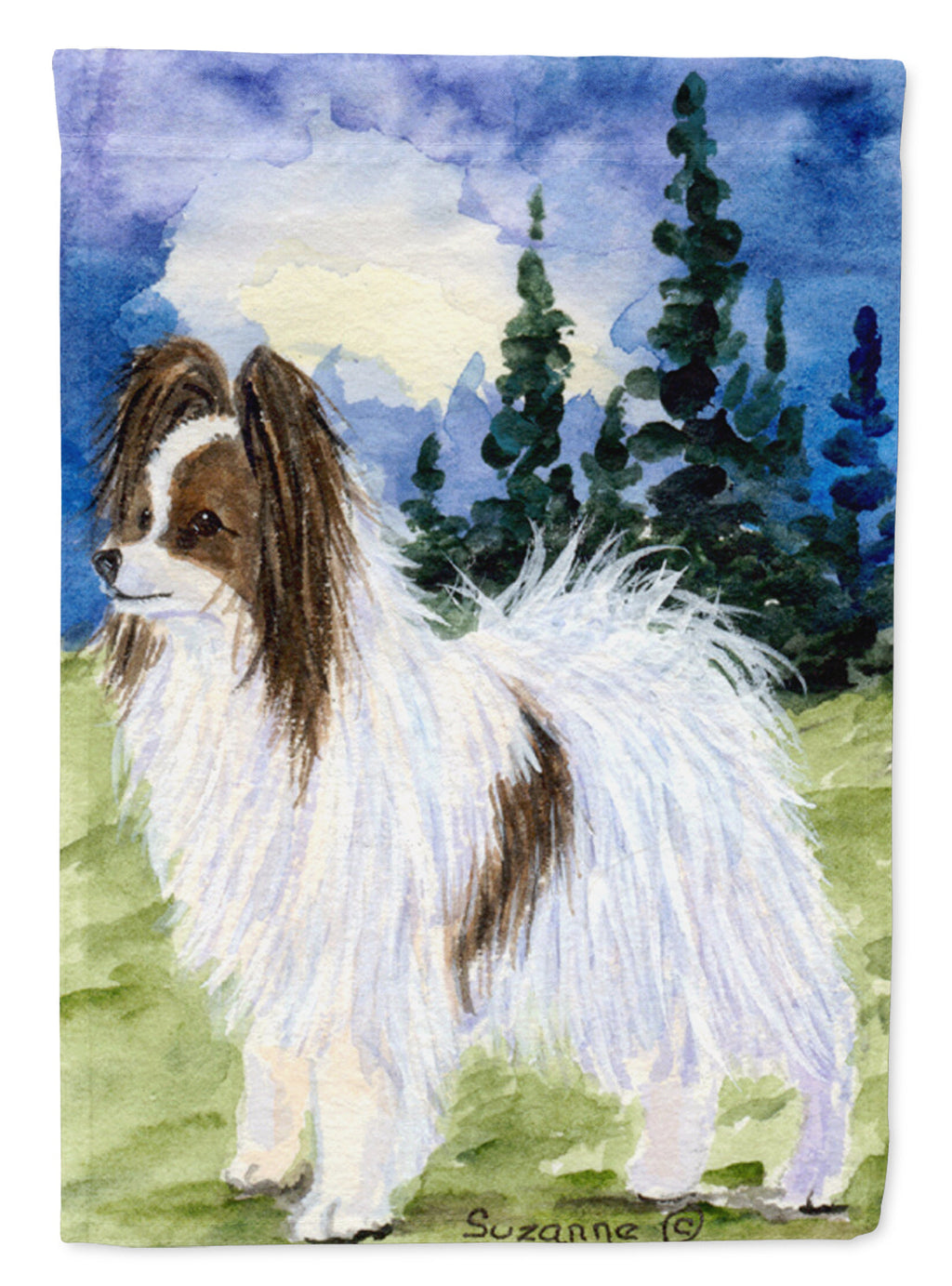 Papillon House Flag 28x40 Porch Sleeve Pole Decorative Outside Yard Banner Artwork Wall Hanging, Polyester