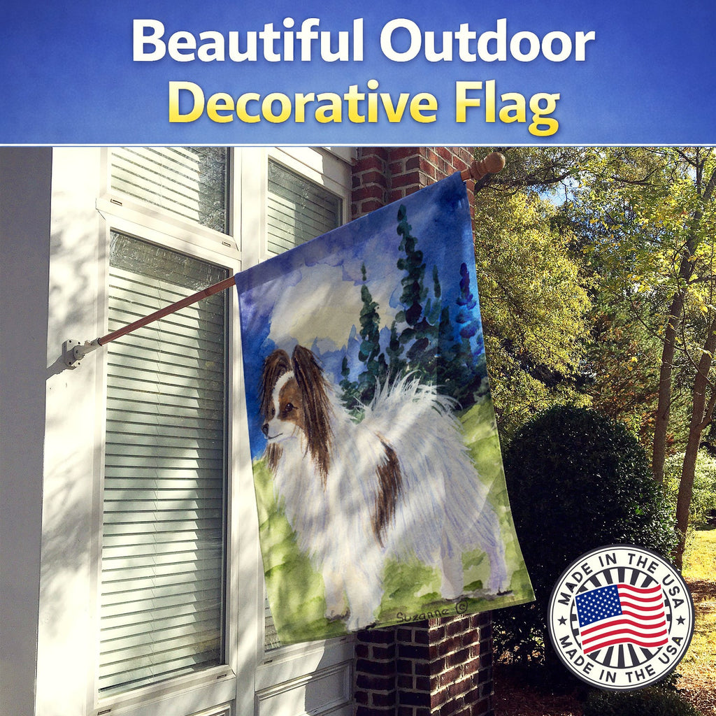 Papillon House Flag 28x40 Porch Sleeve Pole Decorative Outside Yard Banner Artwork Wall Hanging, Polyester