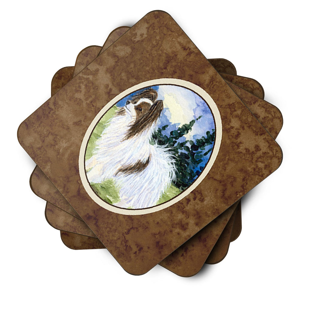 Papillon Foam Coasters Set of 4 Cup Coasters for Indoor Outdoor, Tabletop Protection, Anti Slip, Mouse pad Material