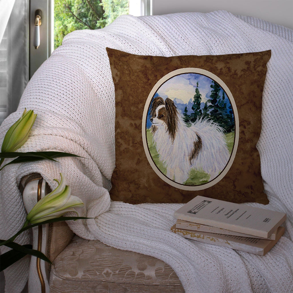 Papillon Decorative Throw Pillow 14x14 Indoor Outdoor Accent Cushion, Fabric Cover with Insert for Sofa, Bed, Porch & Living Room