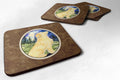 Golden Retriever Foam Coasters Set of 4 Cup Coasters for Indoor Outdoor, Tabletop Protection, Anti Slip, Mouse pad Material