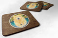 Golden Retriever Foam Coasters Set of 4 Cup Coasters for Indoor Outdoor, Tabletop Protection, Anti Slip, Mouse pad Material