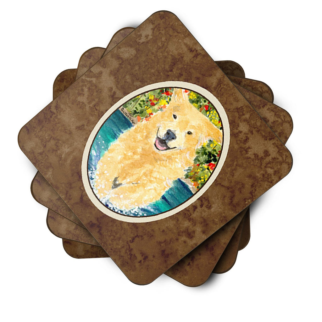Golden Retriever Foam Coasters Set of 4 Cup Coasters for Indoor Outdoor, Tabletop Protection, Anti Slip, Mouse pad Material