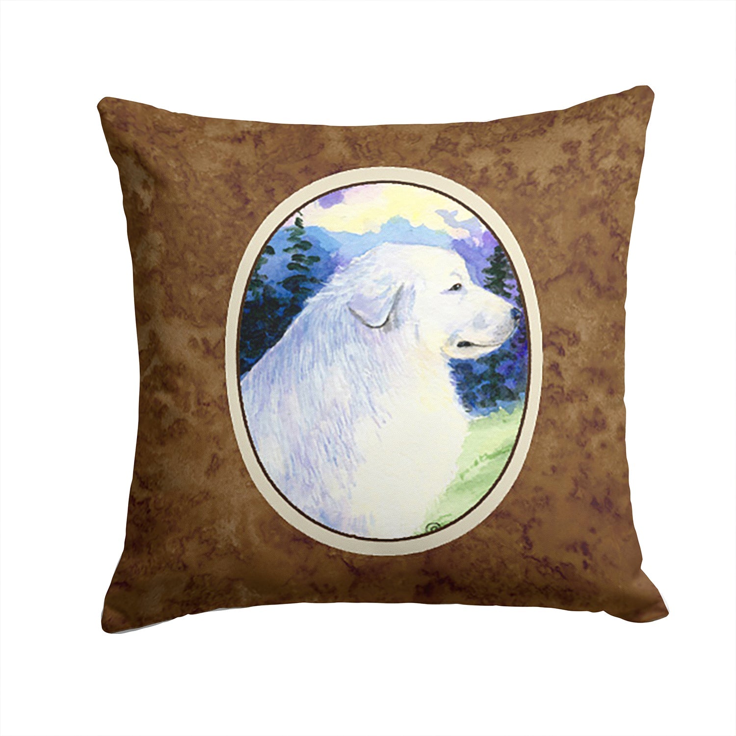 Great Pyrenees Decorative Throw Pillow 14x14 Indoor Outdoor Accent Cushion, Fabric Cover with Insert for Sofa, Bed, Porch & Living Room