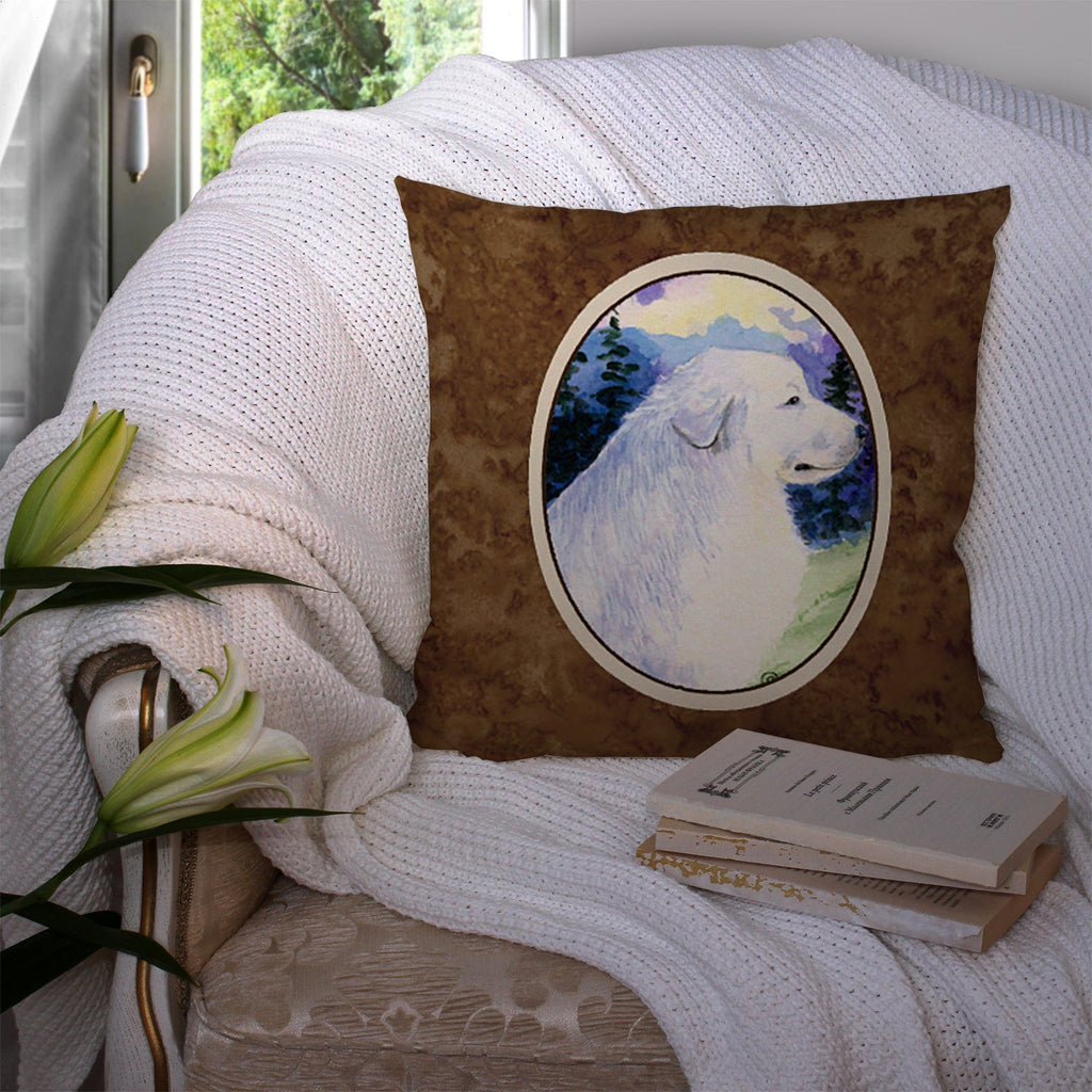 Great Pyrenees Decorative Throw Pillow 14x14 Indoor Outdoor Accent Cushion, Fabric Cover with Insert for Sofa, Bed, Porch & Living Room