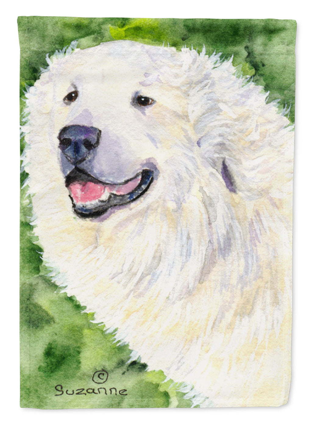 Great Pyrenees House Flag 28x40 Porch Sleeve Pole Decorative Outside Yard Banner Artwork Wall Hanging, Polyester