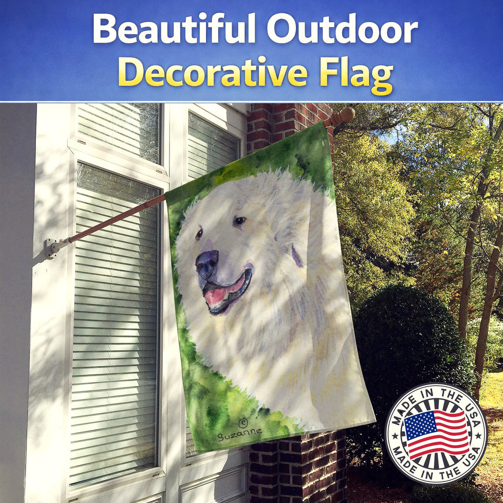 Great Pyrenees House Flag 28x40 Porch Sleeve Pole Decorative Outside Yard Banner Artwork Wall Hanging, Polyester