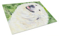 Great Pyrenees Cutting Board Tempered Glass Kitchen Cutting Surface, Heat Resistant Chopping, Non-Slip Feet, Food Prep & Serving