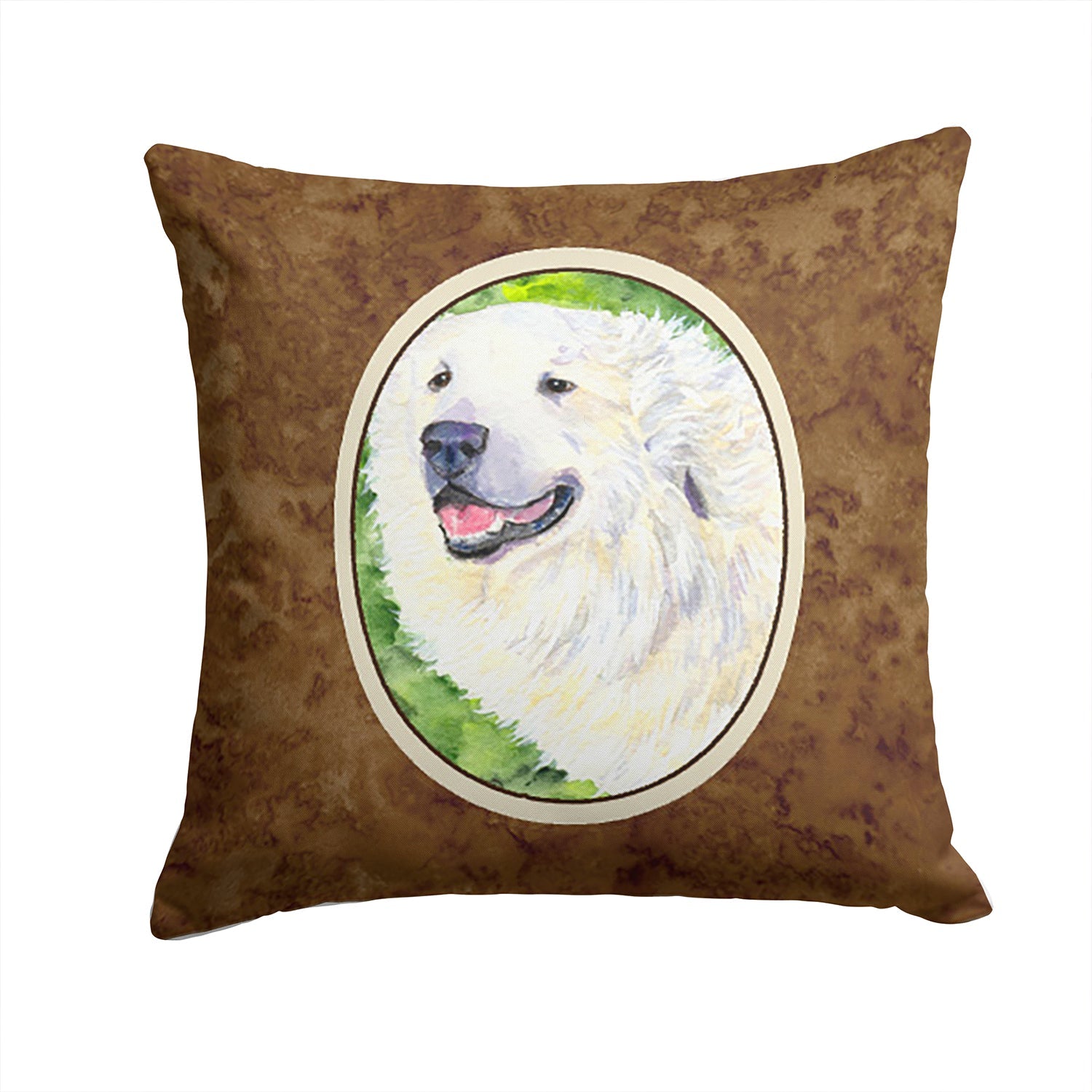 Great Pyrenees Decorative Throw Pillow 14x14 Indoor Outdoor Accent Cushion, Fabric Cover with Insert for Sofa, Bed, Porch & Living Room