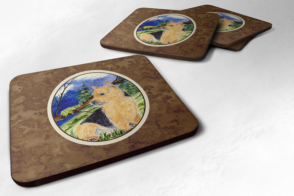 Norwich Terrier Foam Coasters Set of 4 Cup Coasters for Indoor Outdoor, Tabletop Protection, Anti Slip, Mouse pad Material