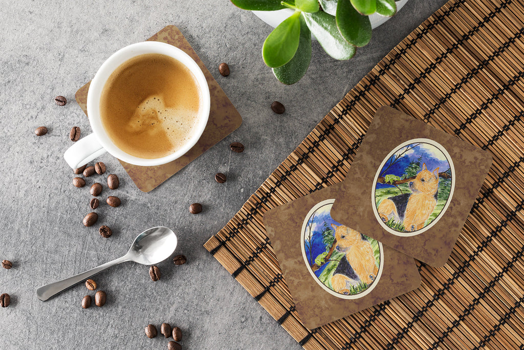 Norwich Terrier Foam Coasters Set of 4 Cup Coasters for Indoor Outdoor, Tabletop Protection, Anti Slip, Mouse pad Material