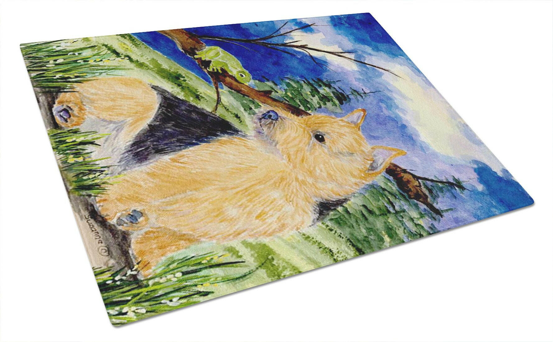 Norwich Terrier Cutting Board Tempered Glass Kitchen Cutting Surface, Heat Resistant Chopping, Non-Slip Feet, Food Prep & Serving