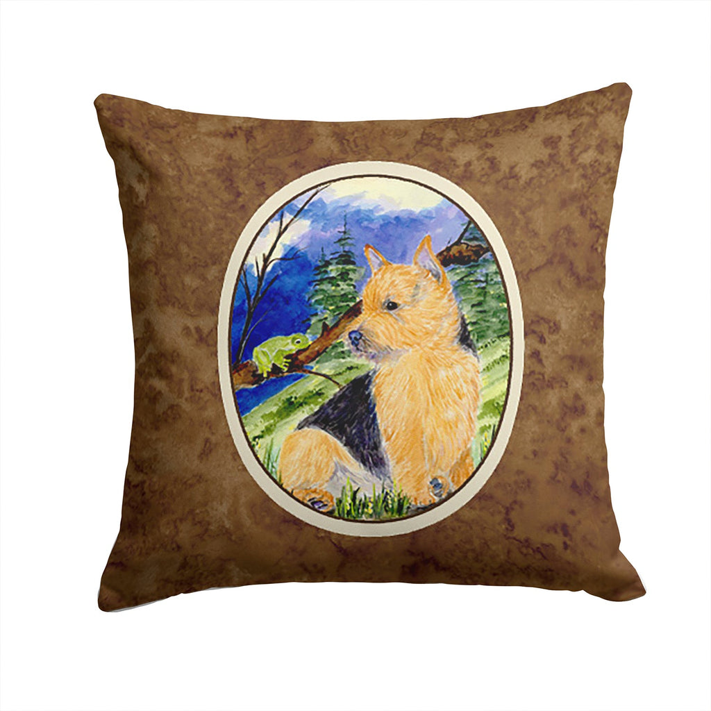 Norwich Terrier Decorative Throw Pillow 14x14 Indoor Outdoor Accent Cushion, Fabric Cover with Insert for Sofa, Bed, Porch & Living Room