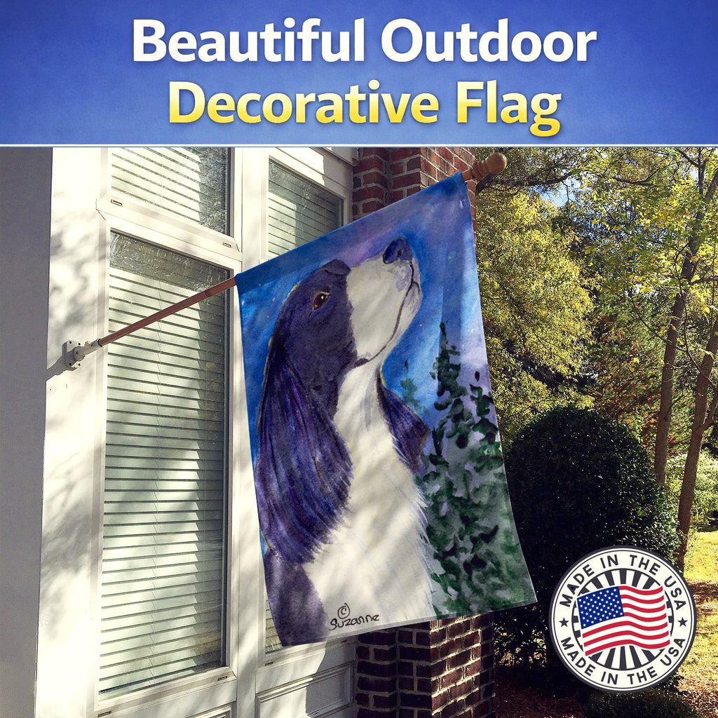 English Springer Spaniel House Flag 28x40 Porch Sleeve Pole Decorative Outside Yard Banner Artwork Wall Hanging, Polyester