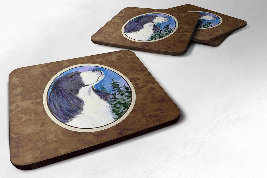 English Springer Spaniel Foam Coasters Set of 4 Cup Coasters for Indoor Outdoor, Tabletop Protection, Anti Slip, Mouse pad Material