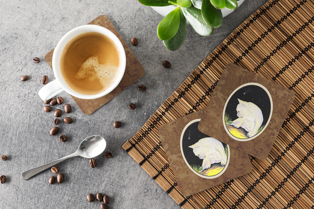 French Bulldog Foam Coasters Set of 4 Cup Coasters for Indoor Outdoor, Tabletop Protection, Anti Slip, Mouse pad Material
