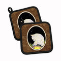 French Bulldog Pot Holder Set of 2 Heat Resistant Quilted Hot Pads 7.5 x 7.5 Inch, Insulated Kitchen Trivets for Cooking & Baking