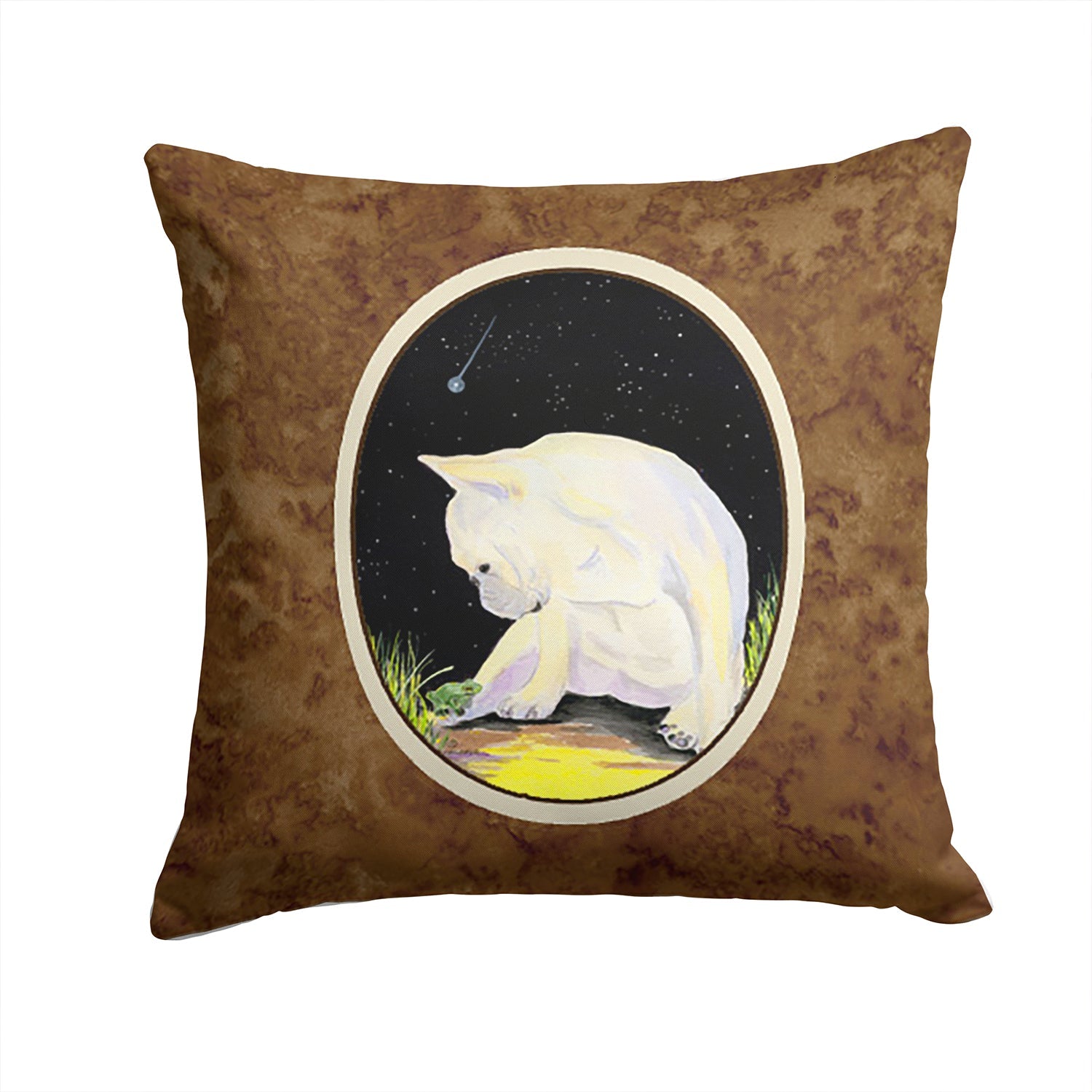 French Bulldog Decorative Throw Pillow 14x14 Indoor Outdoor Accent Cushion, Fabric Cover with Insert for Sofa, Bed, Porch & Living Room