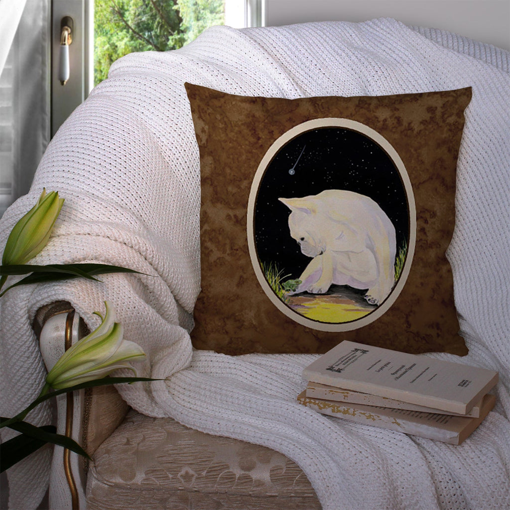 French Bulldog Decorative Throw Pillow 14x14 Indoor Outdoor Accent Cushion, Fabric Cover with Insert for Sofa, Bed, Porch & Living Room