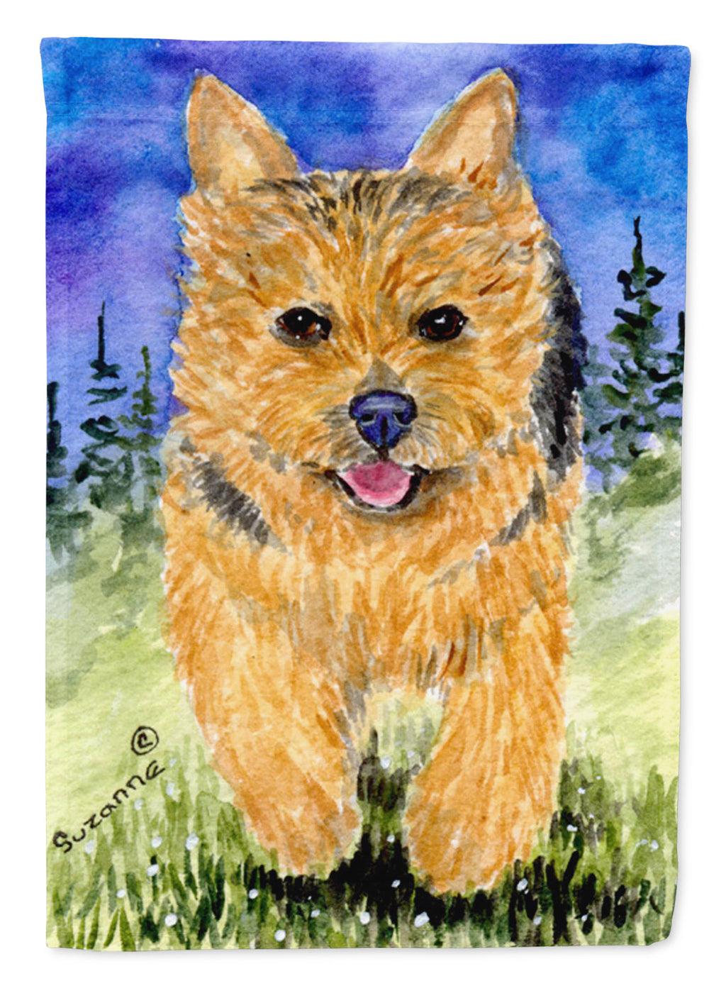 Norwich Terrier House Flag 28x40 Porch Sleeve Pole Decorative Outside Yard Banner Artwork Wall Hanging, Polyester