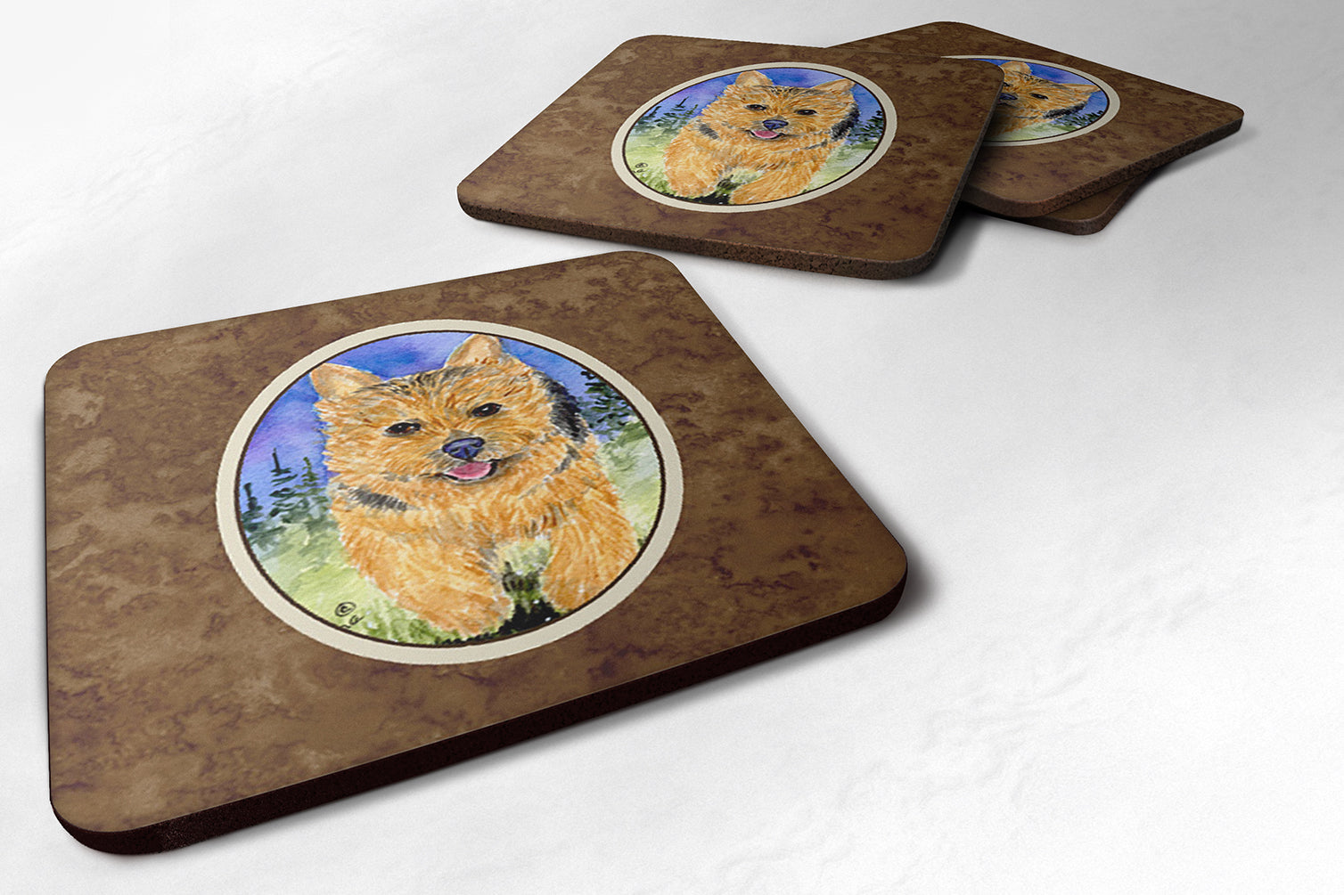Norwich Terrier Foam Coasters Set of 4 Cup Coasters for Indoor Outdoor, Tabletop Protection, Anti Slip, Mouse pad Material