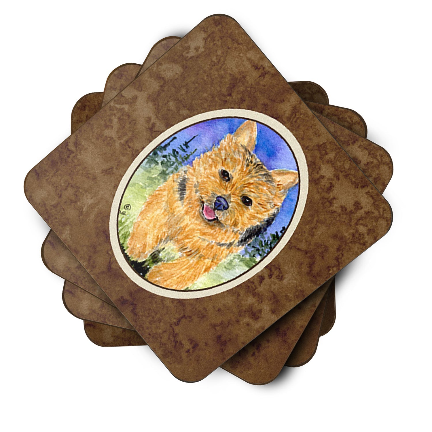 Norwich Terrier Foam Coasters Set of 4 Cup Coasters for Indoor Outdoor, Tabletop Protection, Anti Slip, Mouse pad Material
