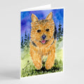Norwich Terrier Greeting Cards Pack of 8 Blank Cards with Envelopes Whimsical A7 Size 5x7